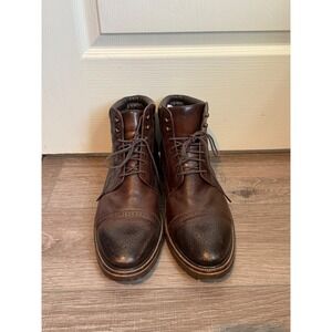 Johnston & Murphy XC4 Flex Mens Dark Brown Leather Cap Toe Brogue Boots Size 13